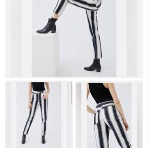 BDG Urban Outfitters Striped High Waisted Tapered Leg Mom Jean